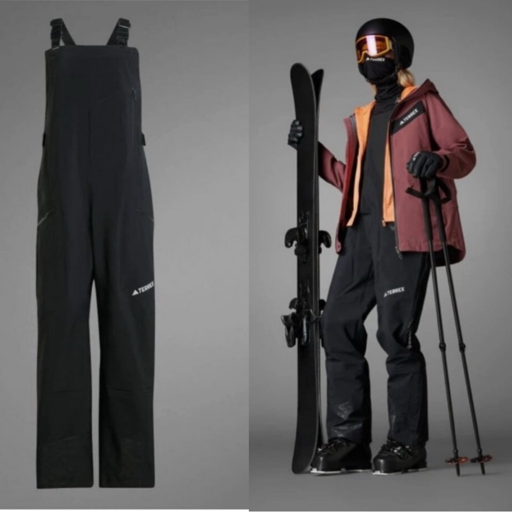 NWT $550 Adidas Terrex Techrock GTX C-Knit Bib Black Damen S (IN8783) Ski Pants